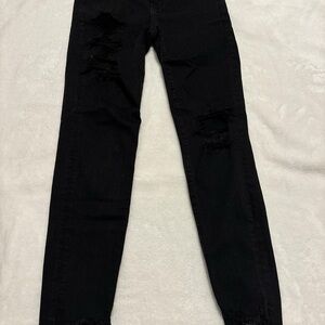 American Eagle Outfitters Black Ripped Skinny Jeans